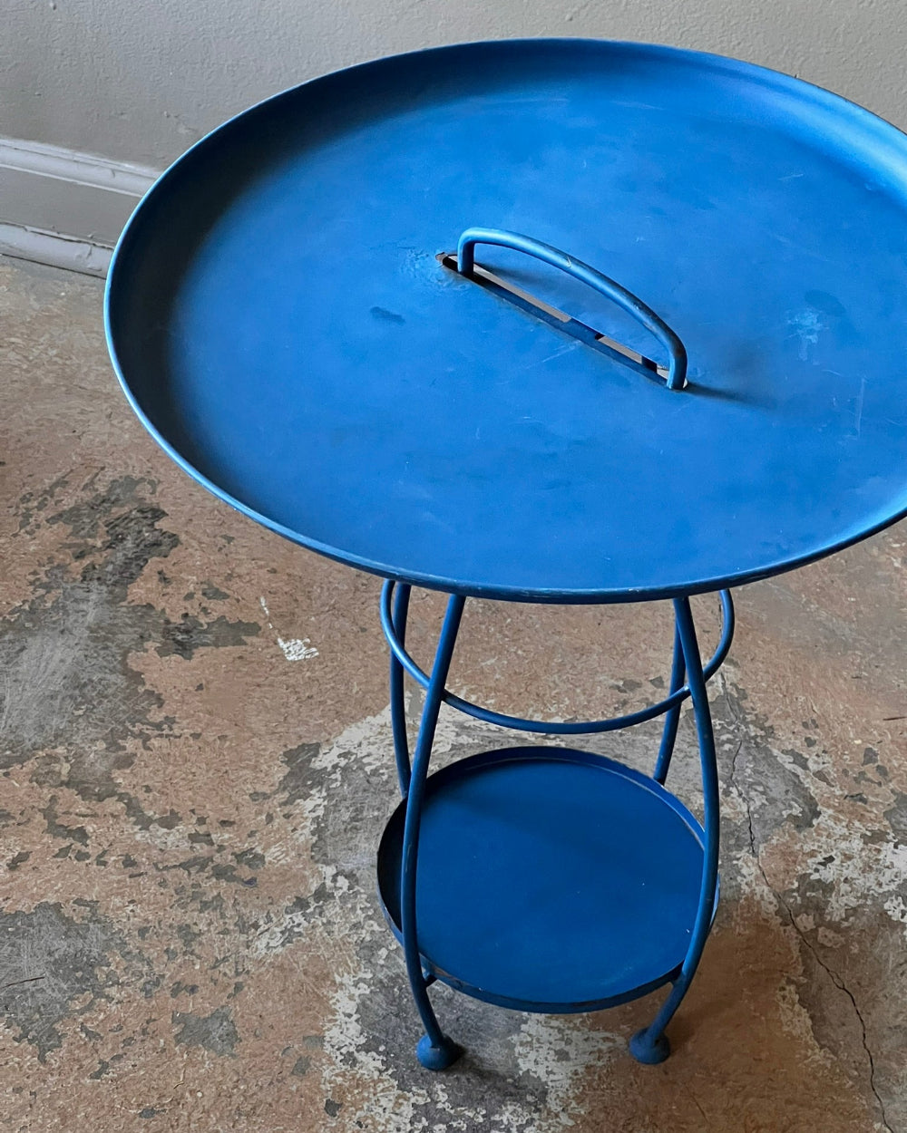 Metal Drinks Table in Blue