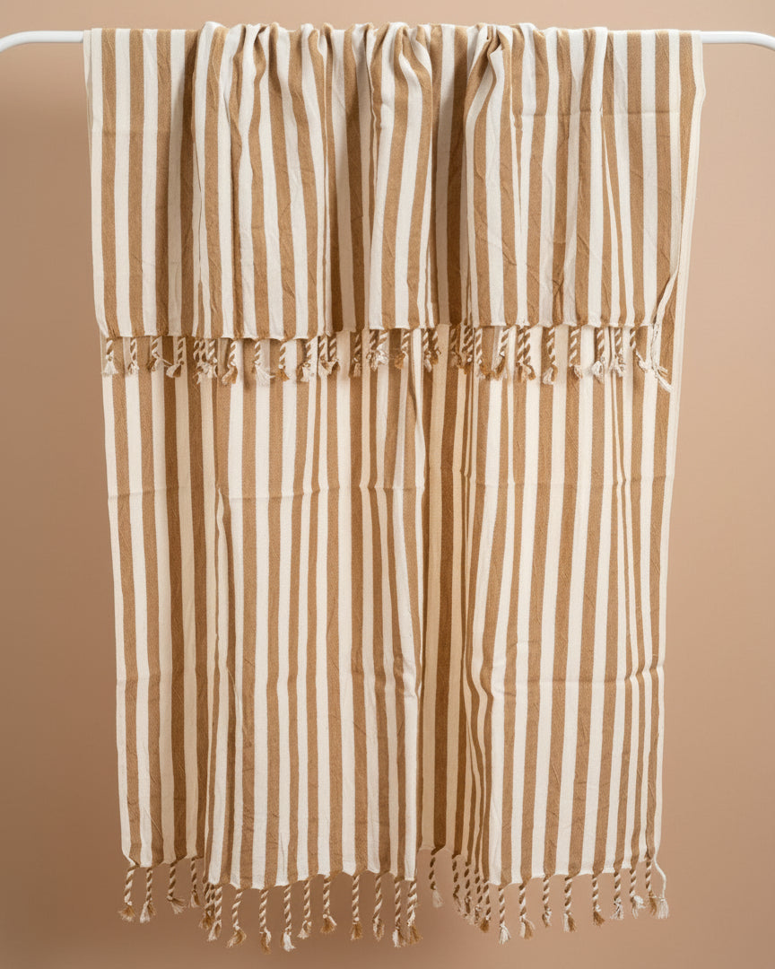 Striped Turkish Bath Towel | Ochre