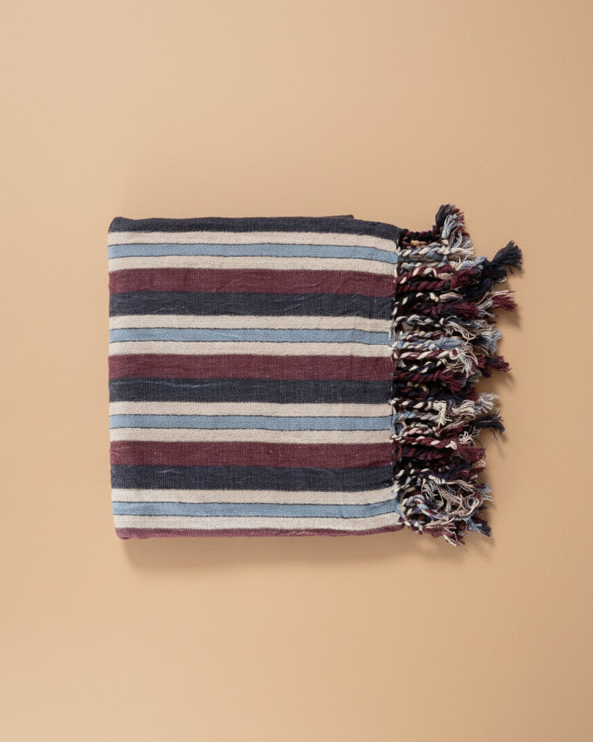 Striped Turkish Bath Towel | Oxblood