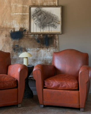 French Leather Club Chairs