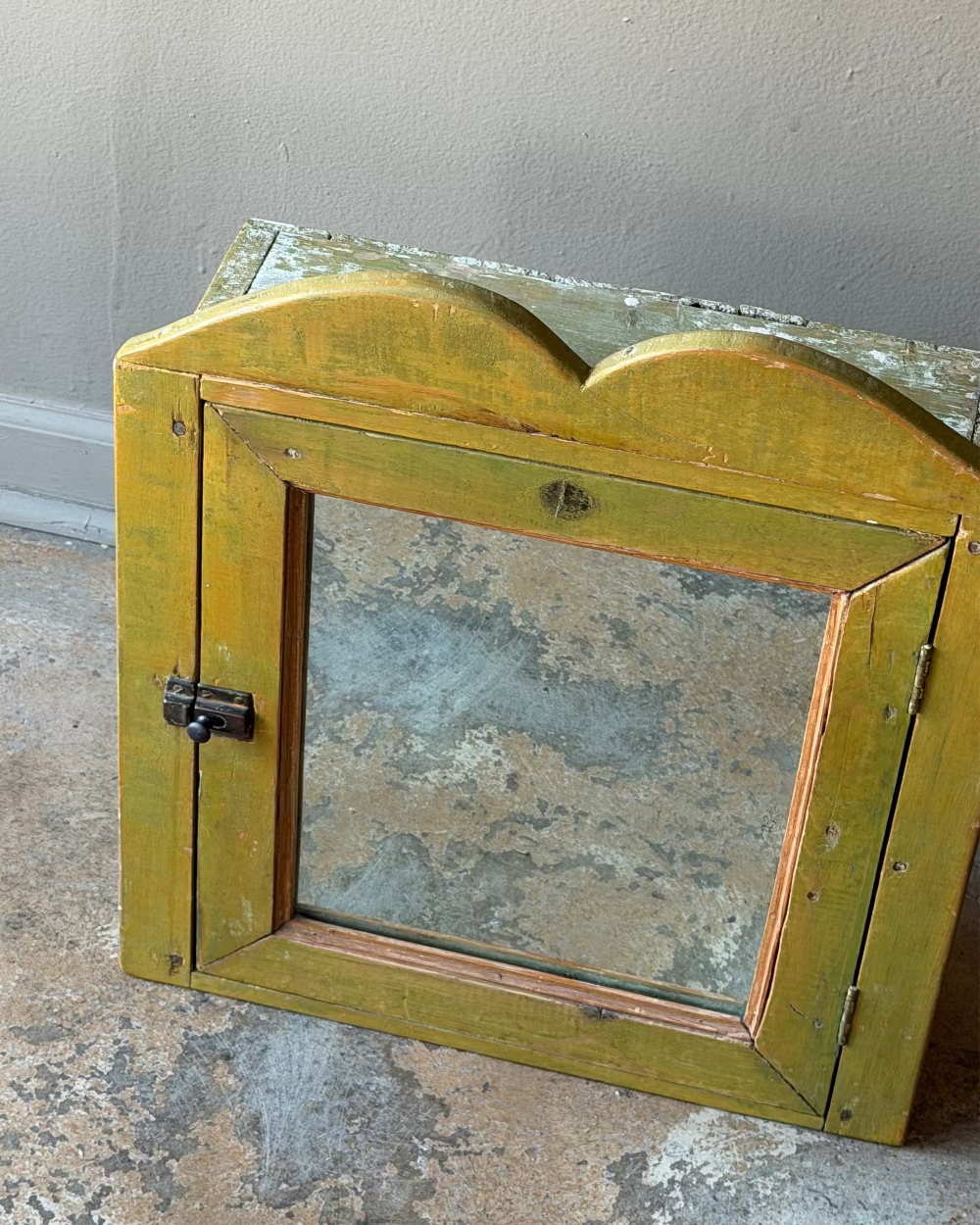 Yellow Mirrored Wall Cabinet