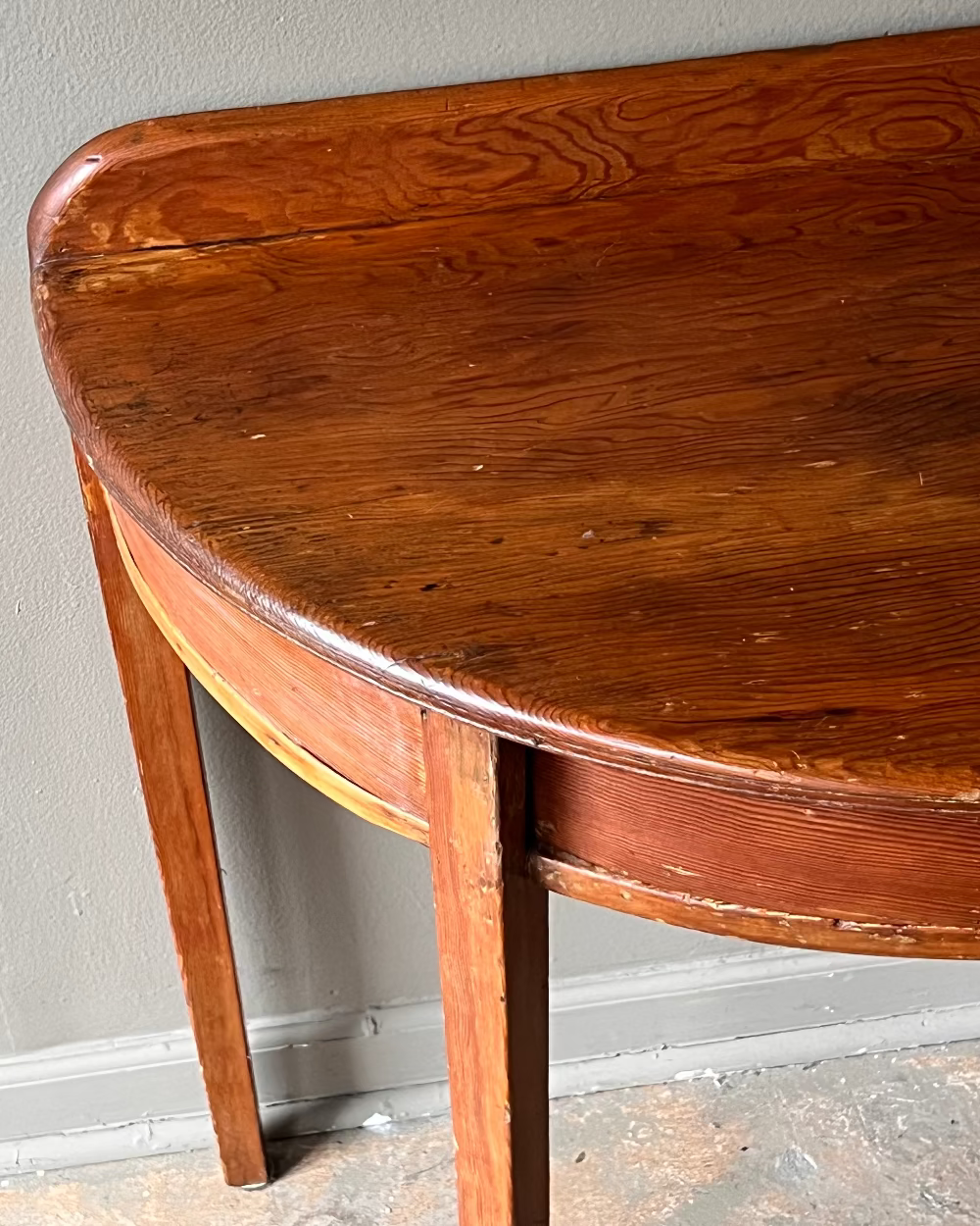 English Pine Demi Lune Console