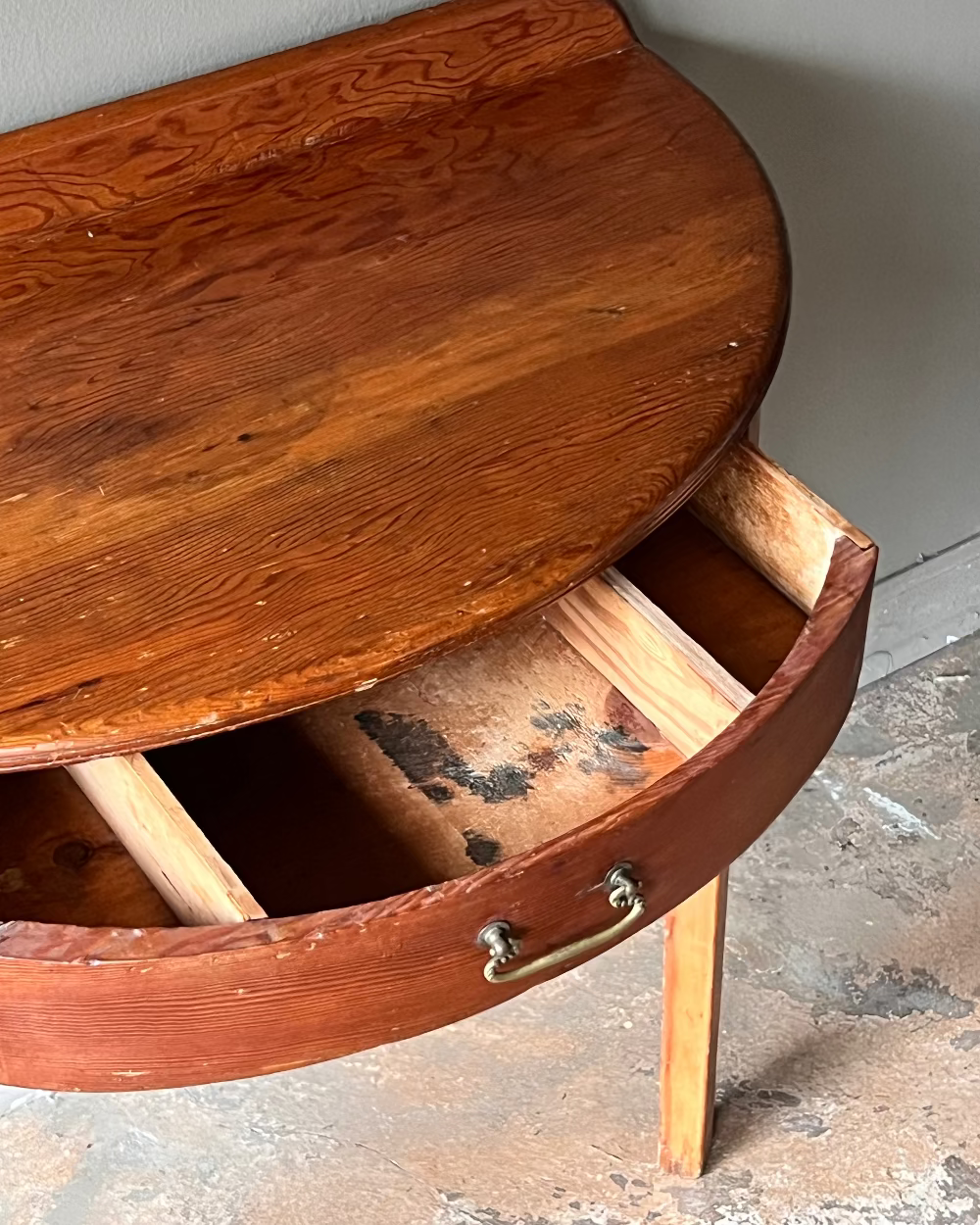English Pine Demi Lune Console