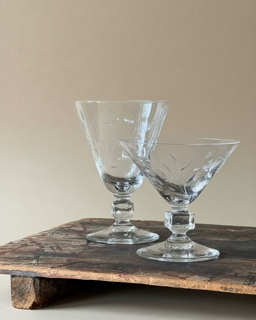 Set/8 Crystal Martini Glasses
