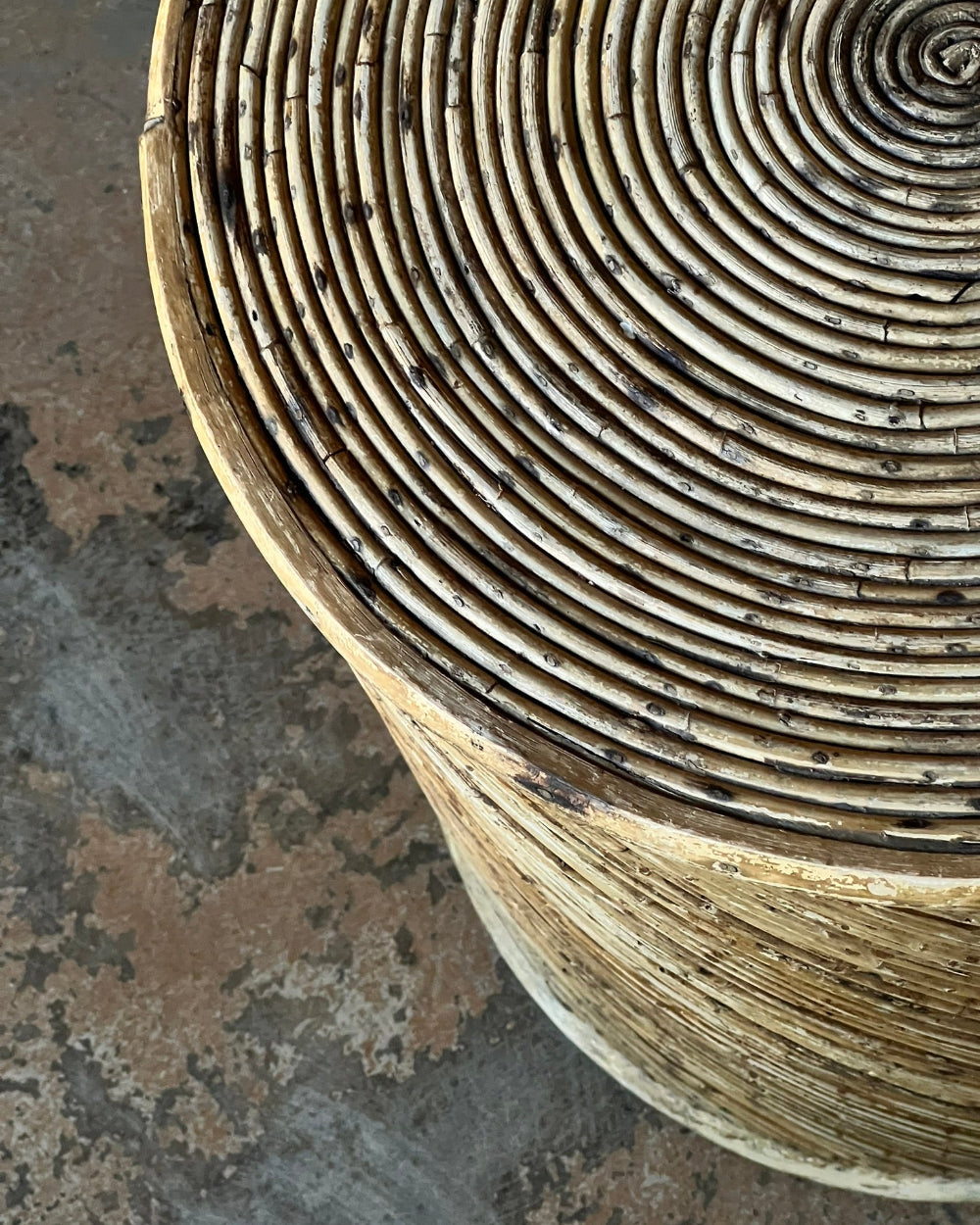 Pencil Rattan Drum Table