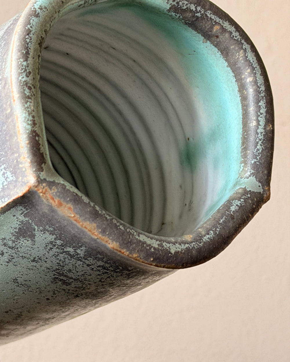 Footed Ceramic Vessel in Green