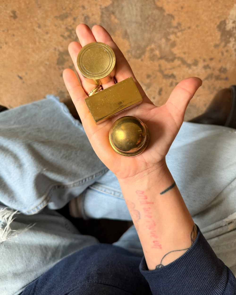 Solid Brass Paperweight Set