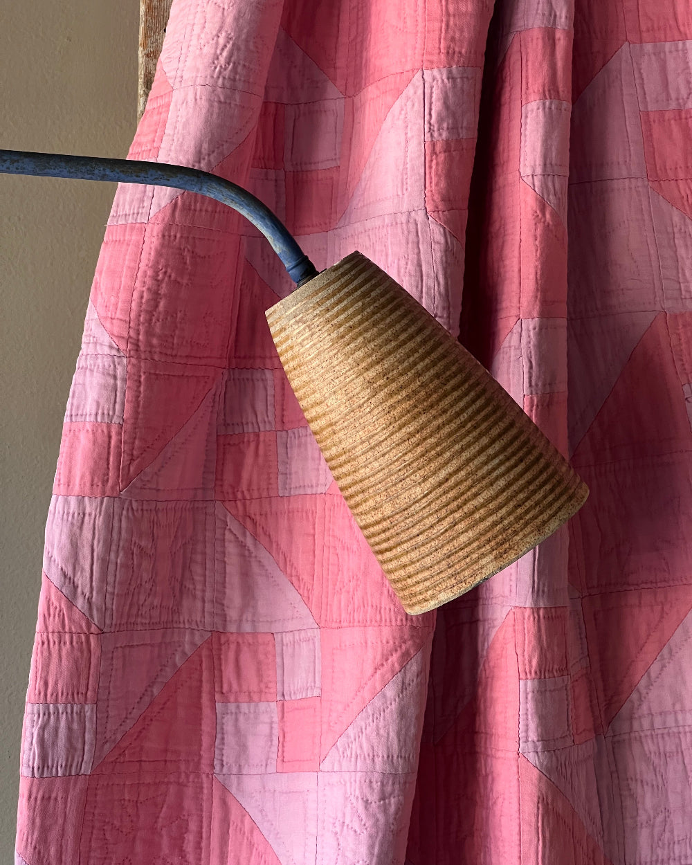 Painted Metal and Ceramic Floor Lamp