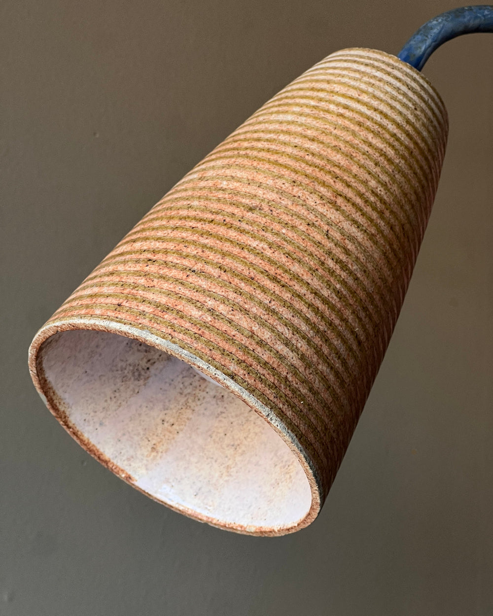 Painted Metal and Ceramic Floor Lamp