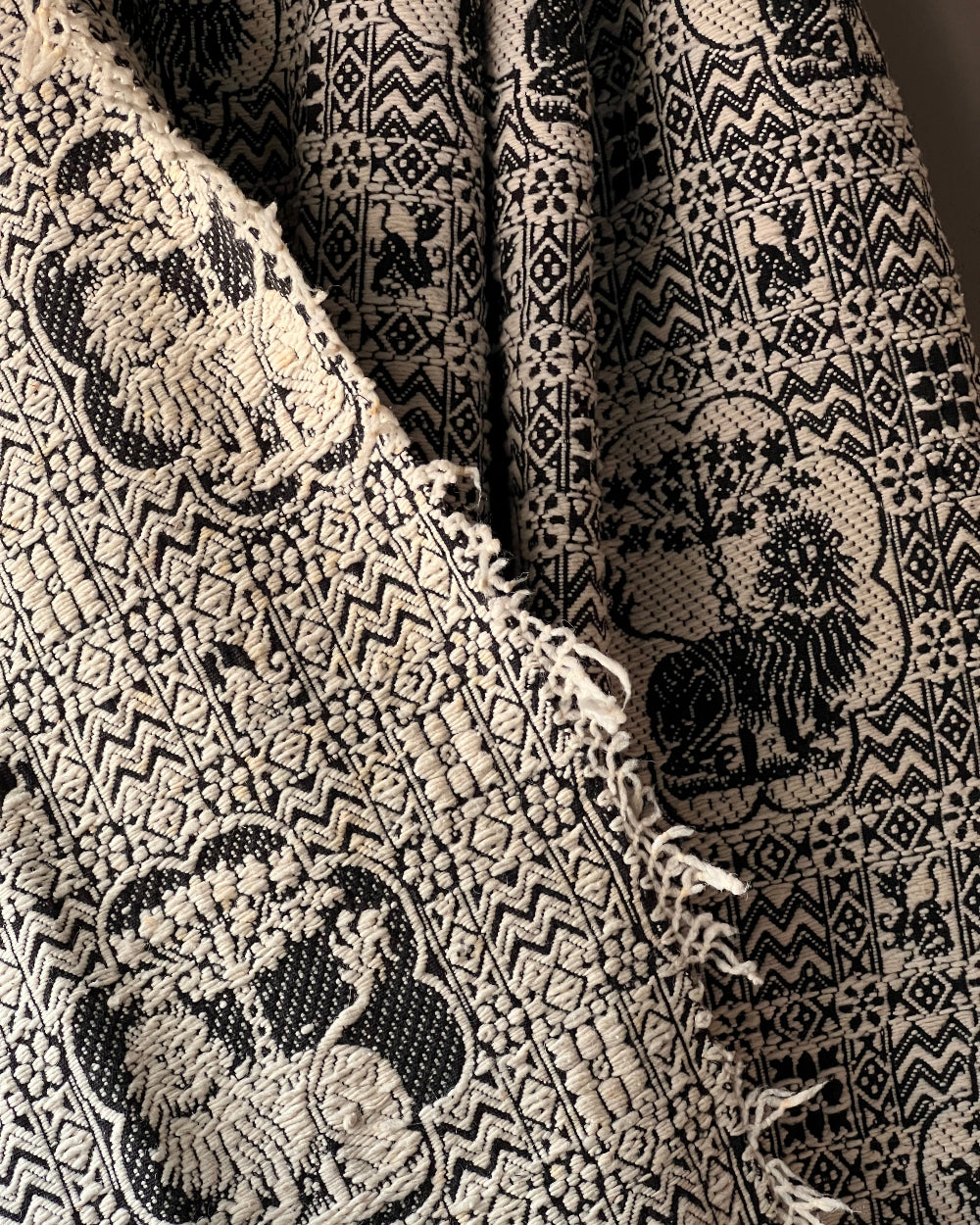 Antique Wool Jacquard Coverlet