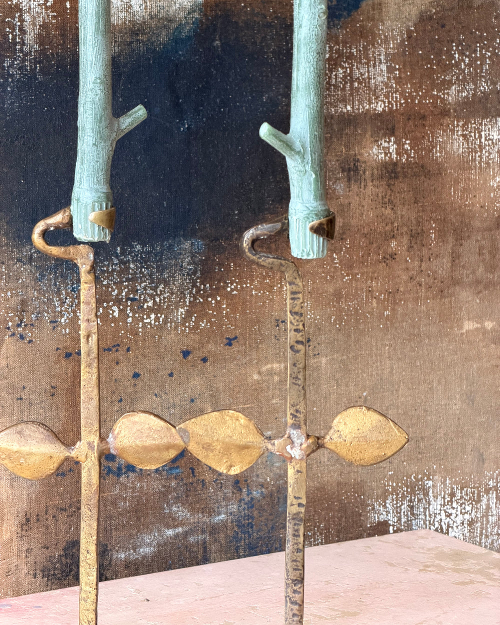 Forged Brass Candlesticks | Pair