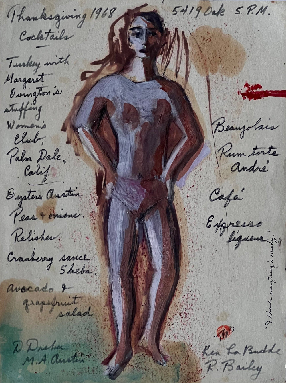 1968 Original Thanksgiving Menu