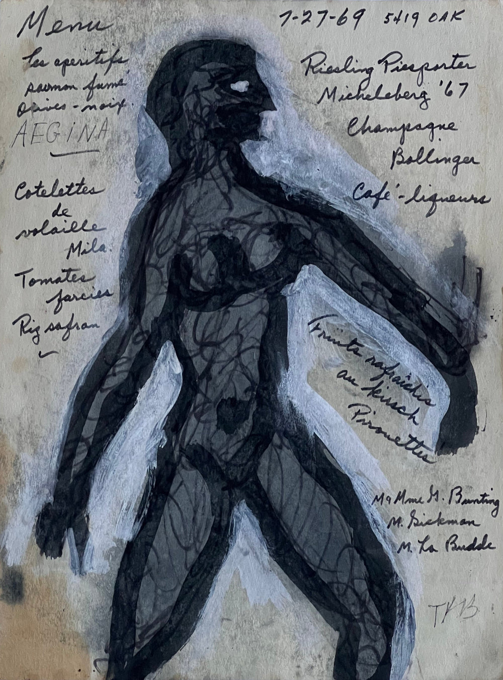 1969 Original Thanksgiving Menu