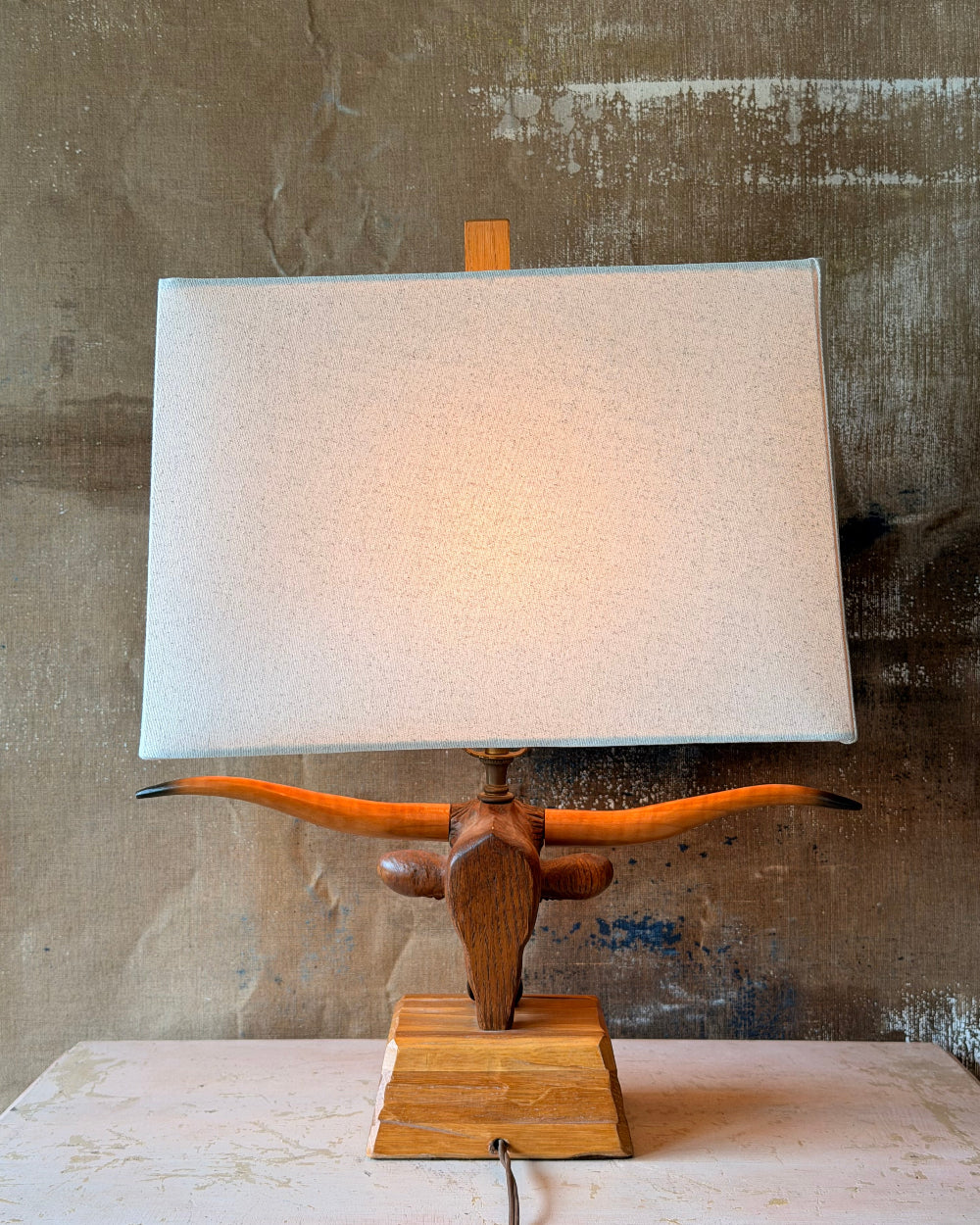 1950's Longhorn Steer Lamp