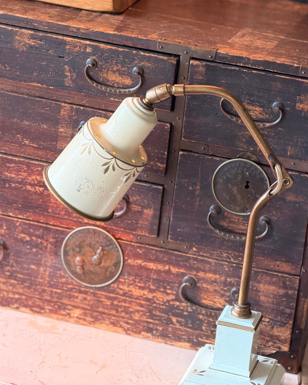 Vintage Tole Desk Lamp