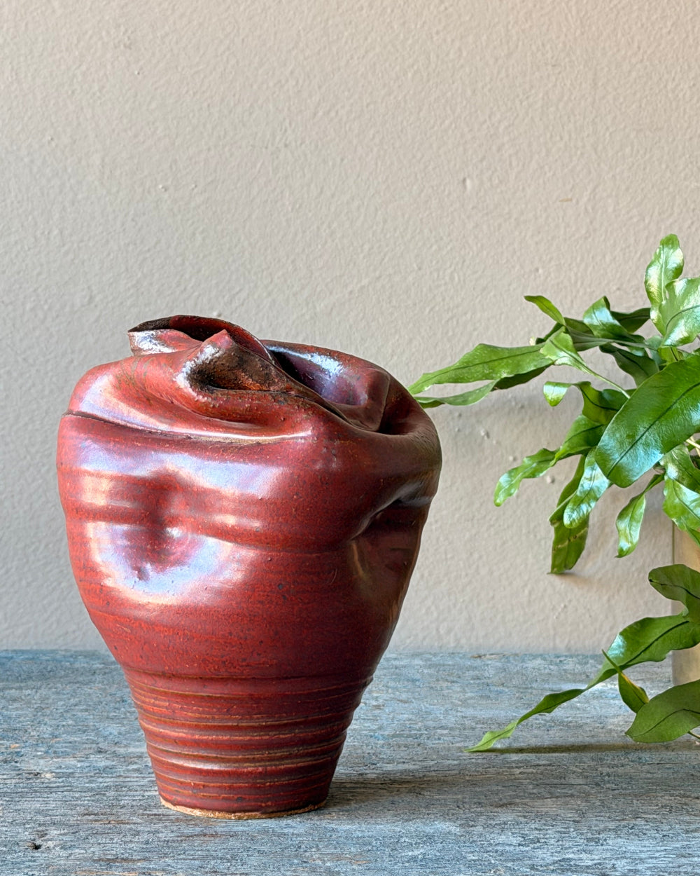 Organic Ceramic Vessel in Oxblood