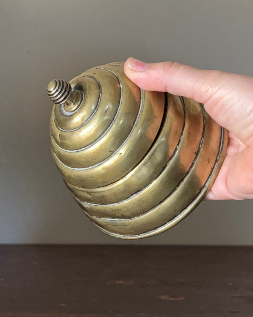 Vintage Brass Honey Pot