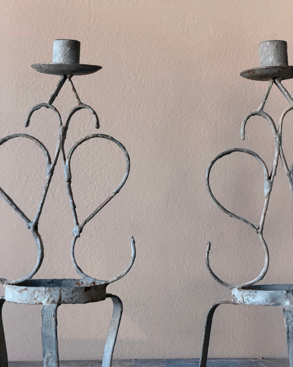 Painted Metal Candlesticks
