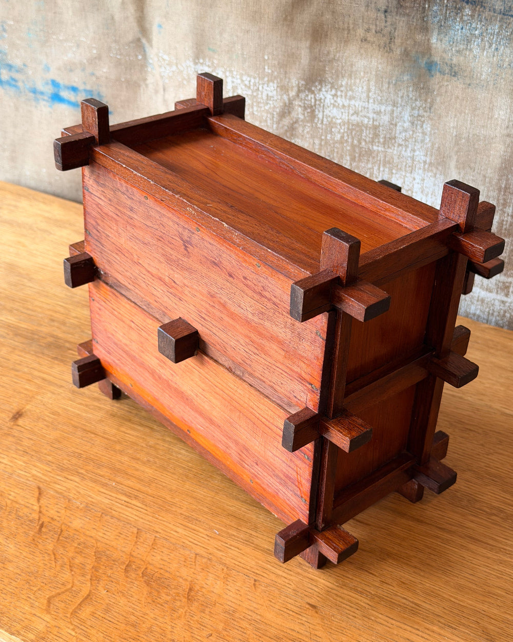 Folk Art Wood Caddy