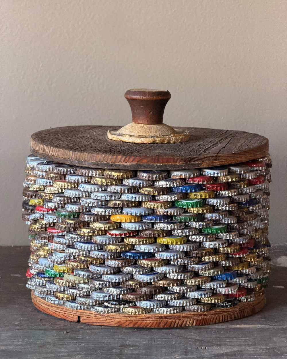 Folk Art Bottle Cap Box