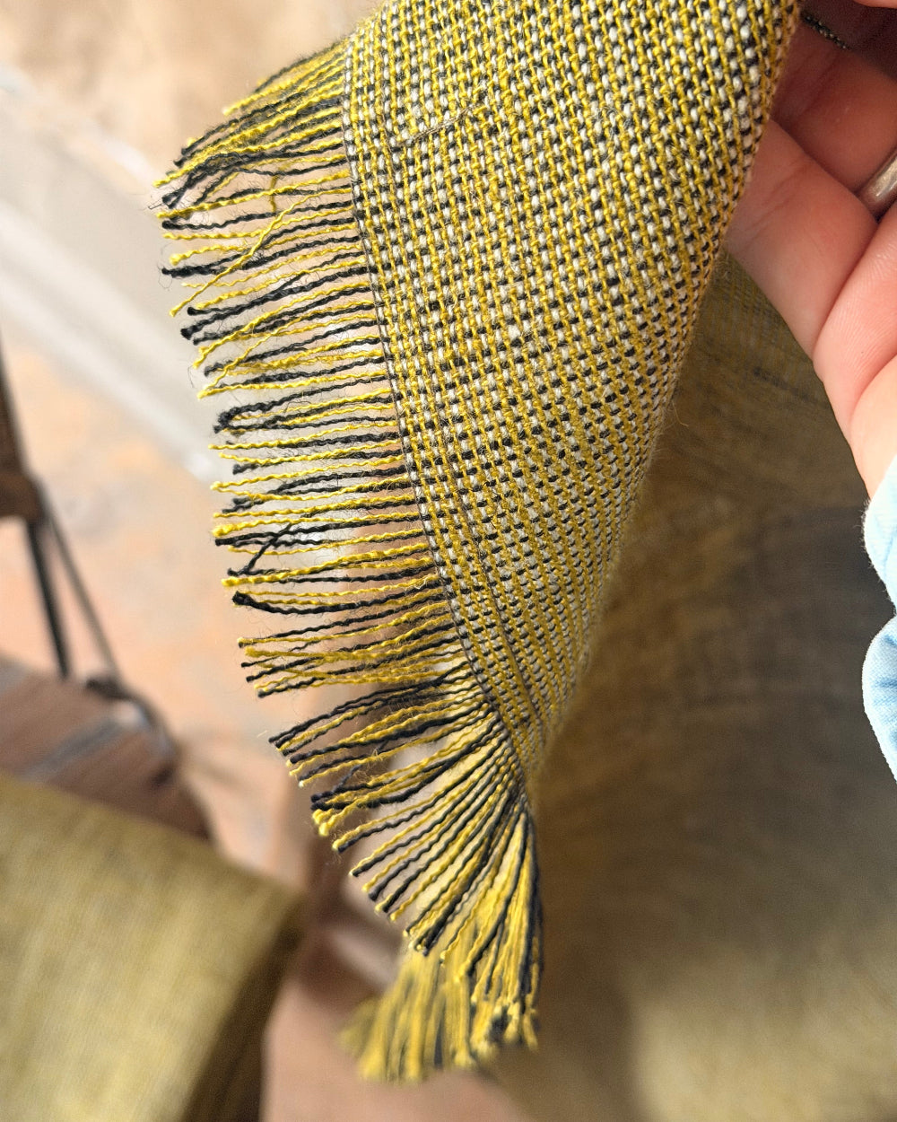 Linen Throw in Olive