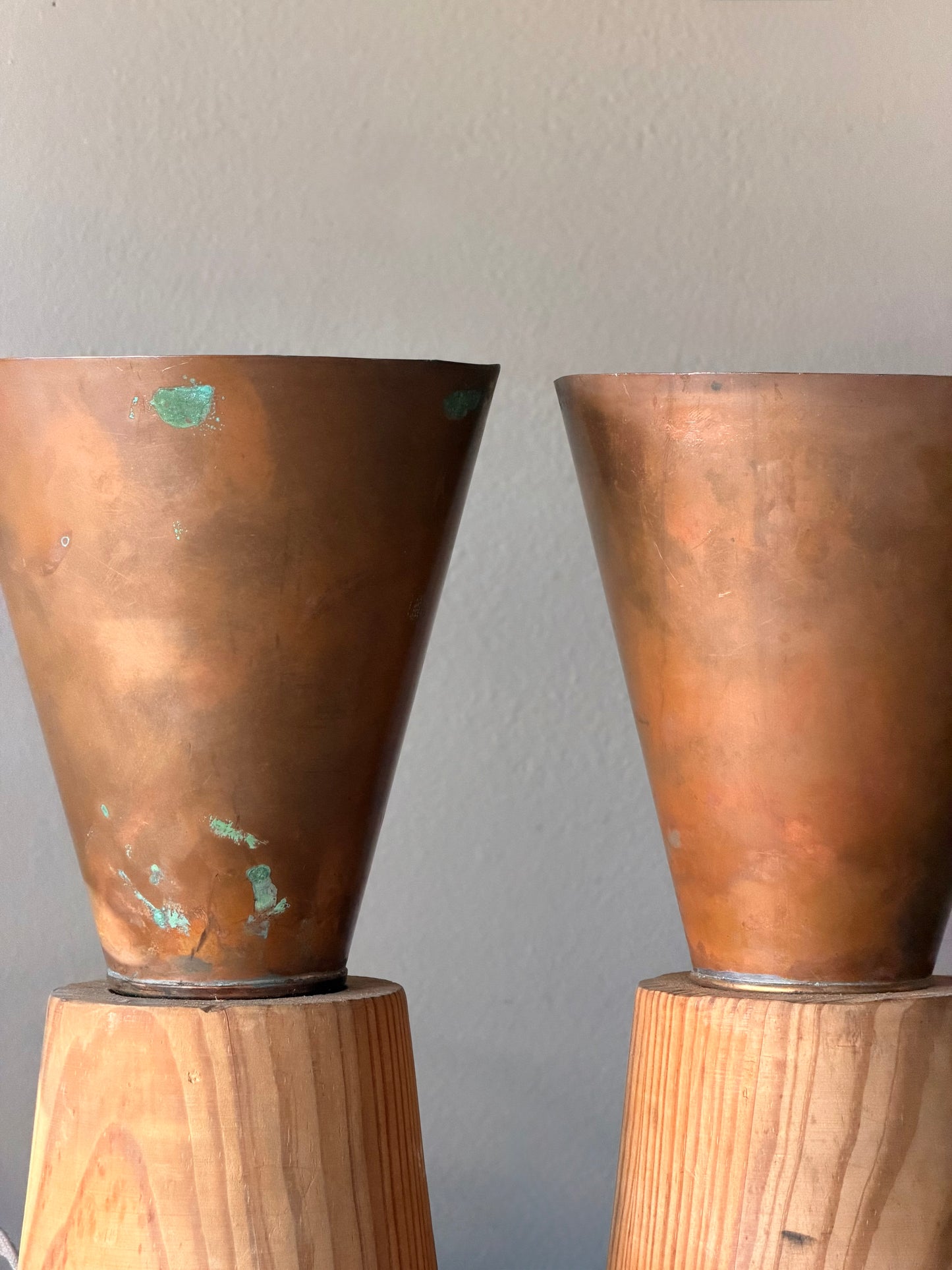 Copper & Wood Table Lights