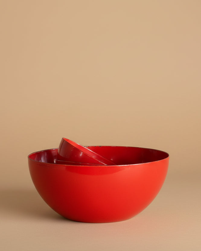 Red Enamel Bowl Set