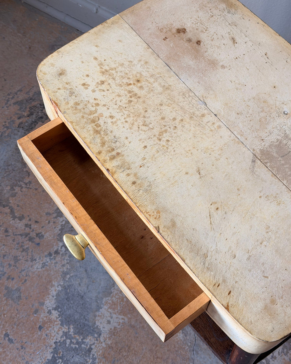 Goat Skin Topped Side Table