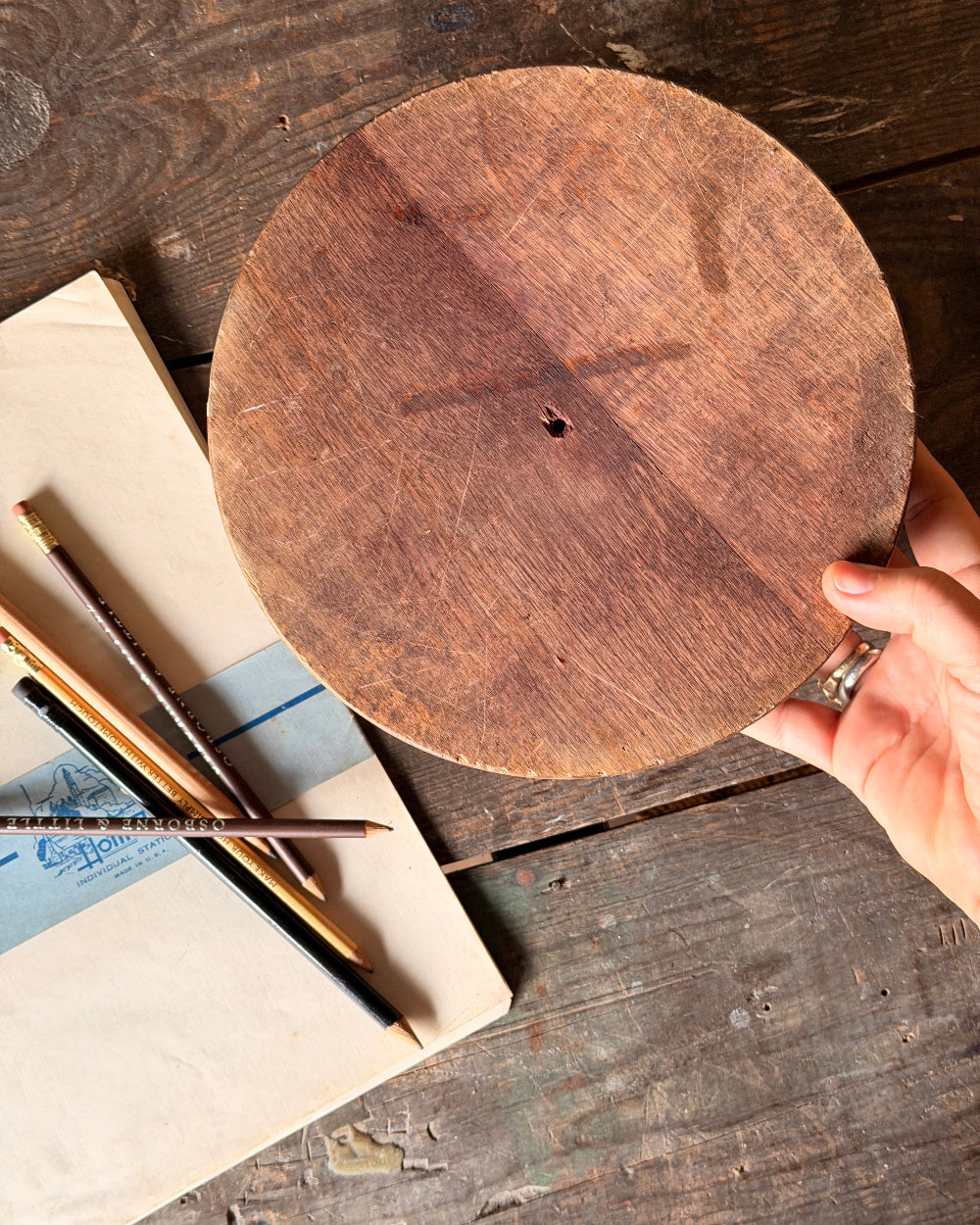 Round Wood Brush/Pencil Holder