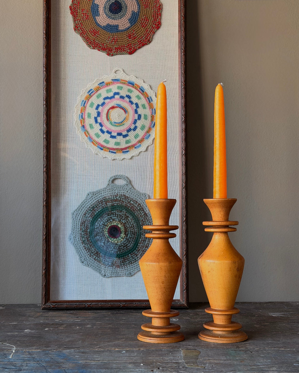Turned Wood Candlesticks