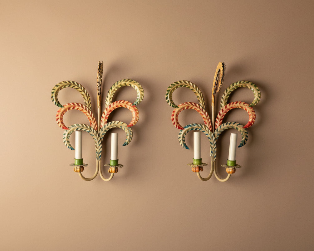 Italian Tole Sconces | Pair