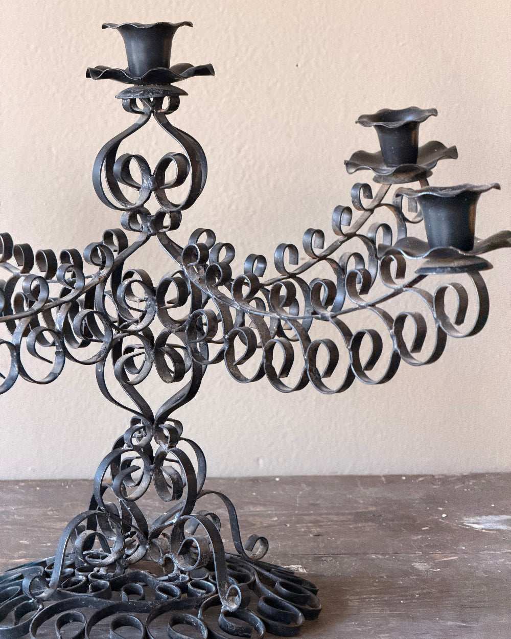 Metal Scrollwork Candelabra