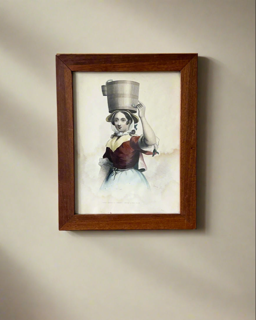 Framed Illustration of Working Woman