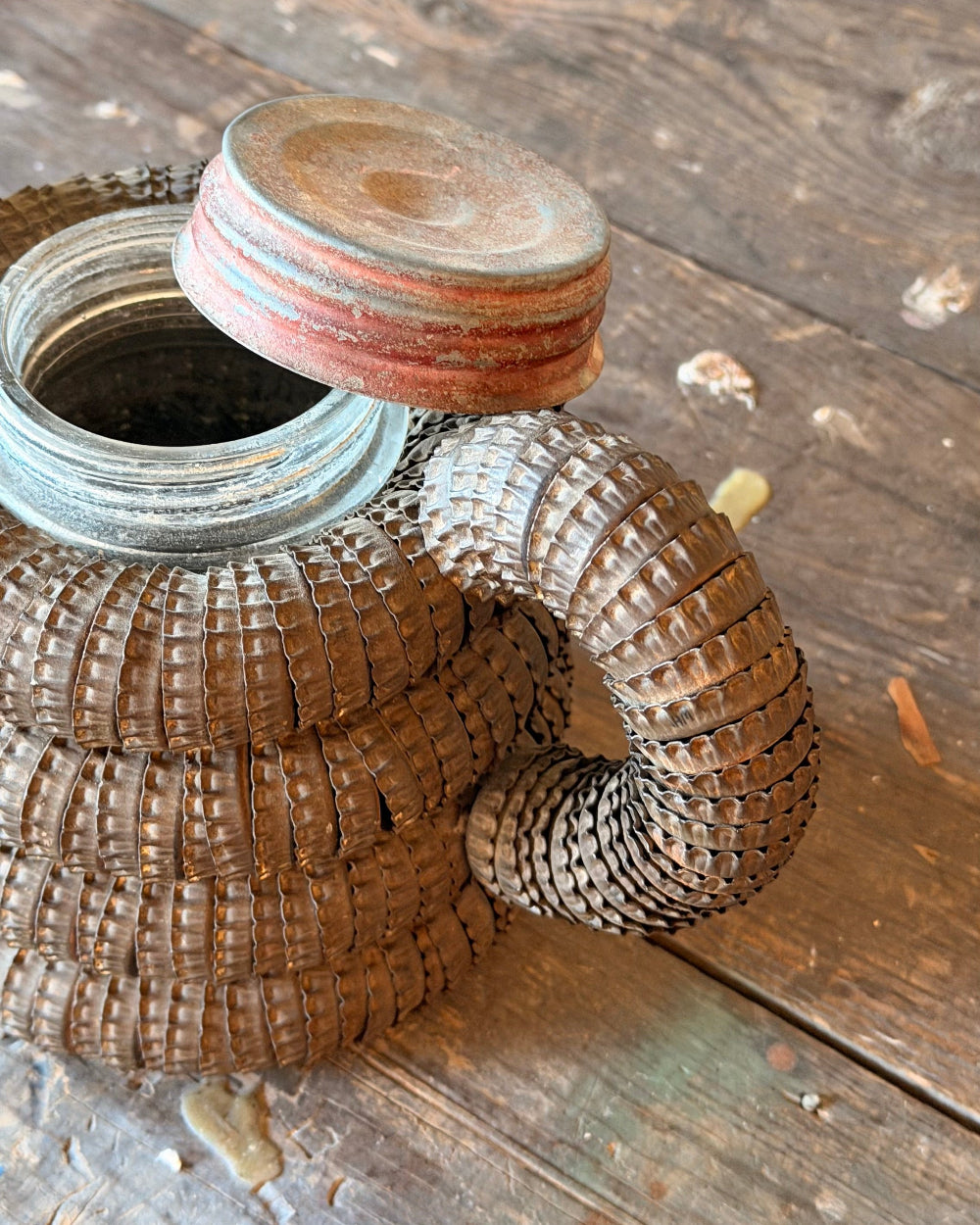 Folk Art Bottle Cap Jar