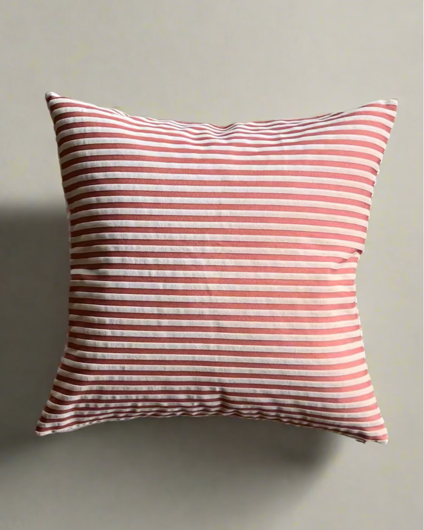 Tonal Striped Velvet Pillow