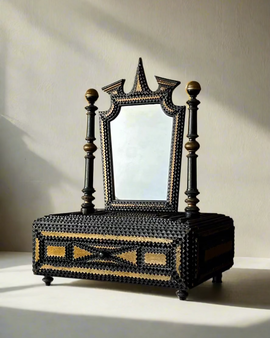 Tramp Art Vanity Mirror