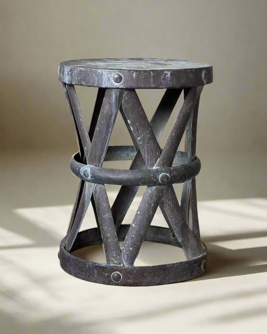 Patinated Copper Stool