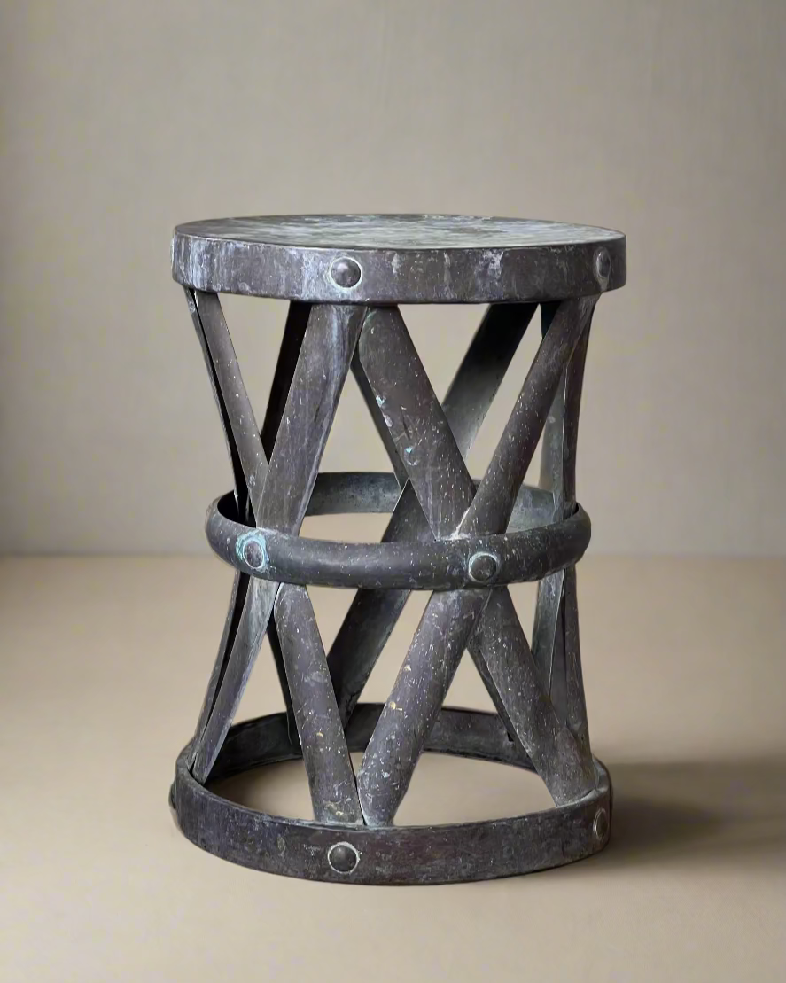 Patinated Copper Stool