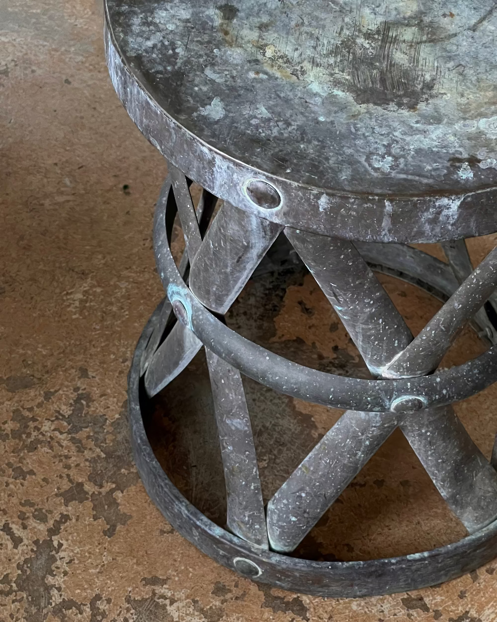 Patinated Copper Stool