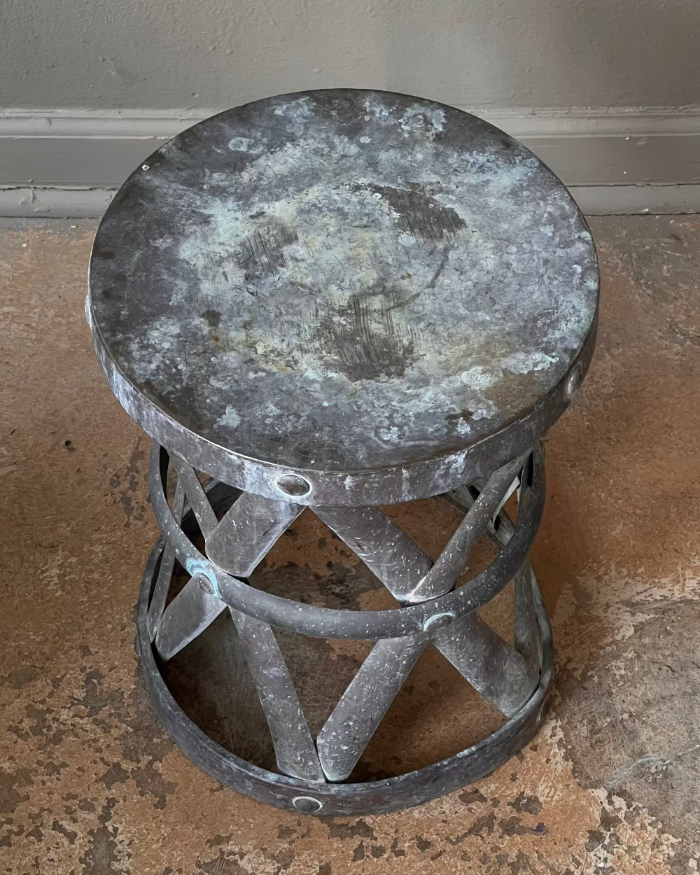 Patinated Copper Stool