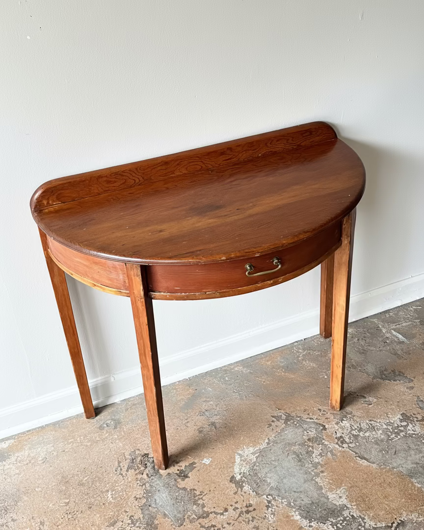 English Pine Demi Lune Console