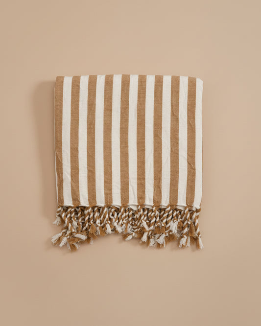 Striped Turkish Bath Towel | Ochre