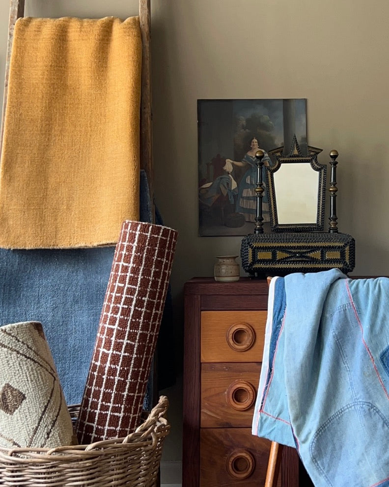 Speckled Wool Rug in Denim