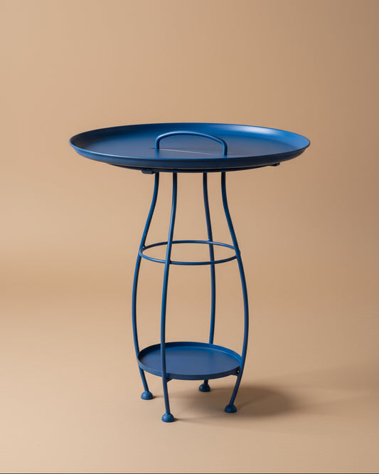 Metal Drinks Table in Blue