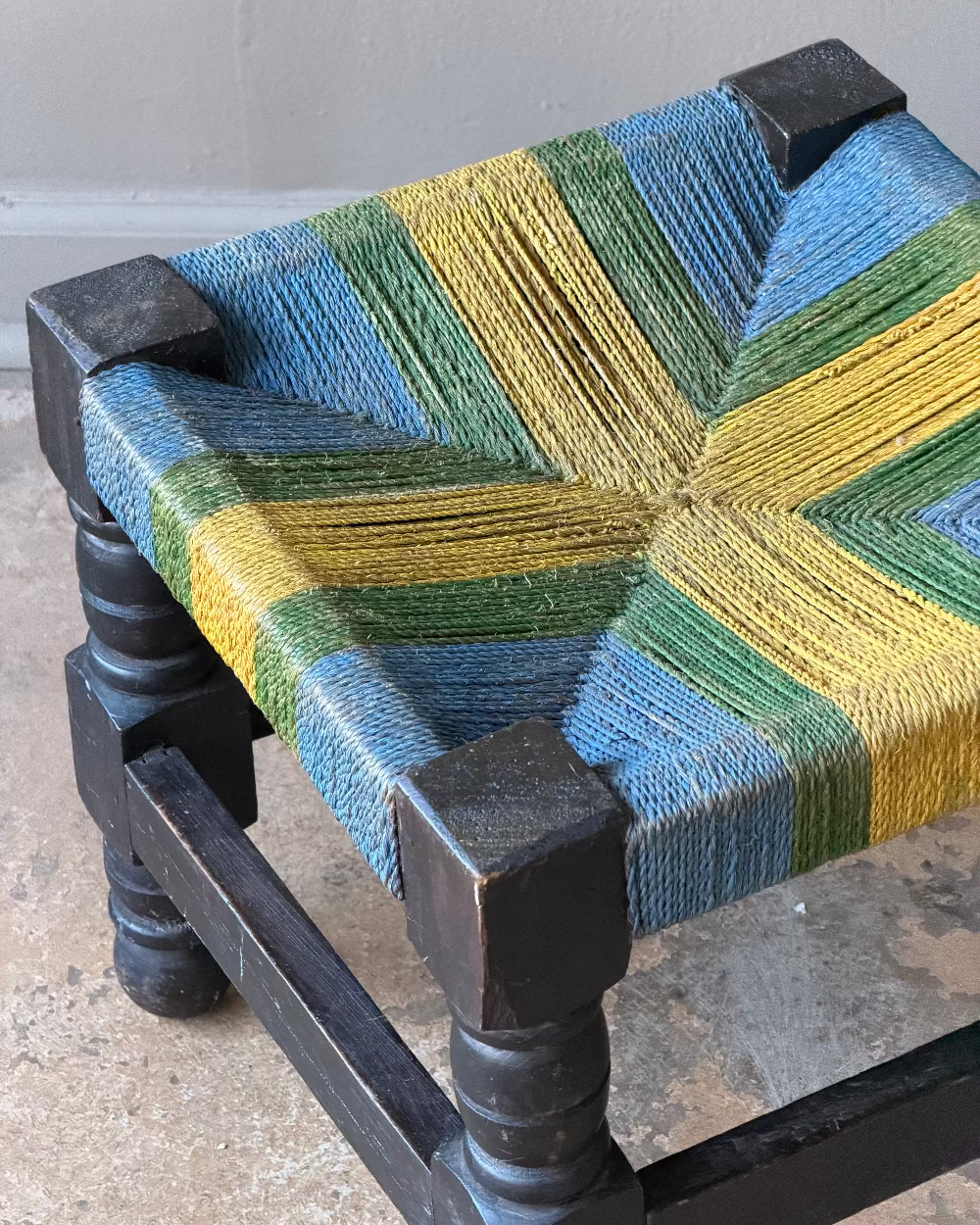Painted Rope Seat Stool