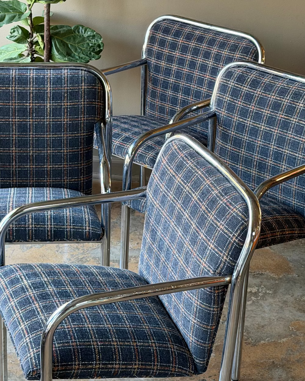 Tubular Chrome Armchairs