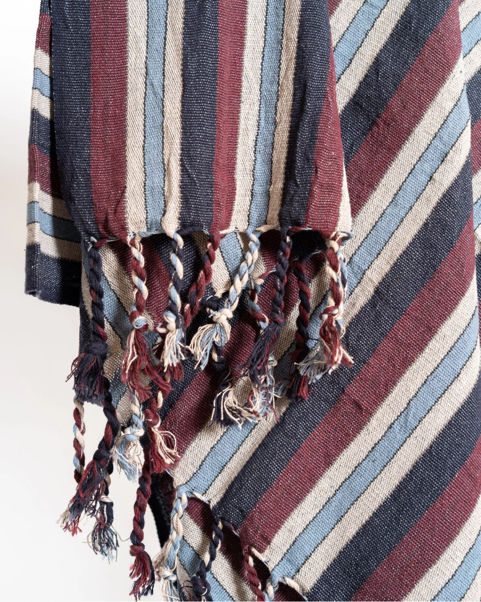 Striped Turkish Bath Towel | Oxblood