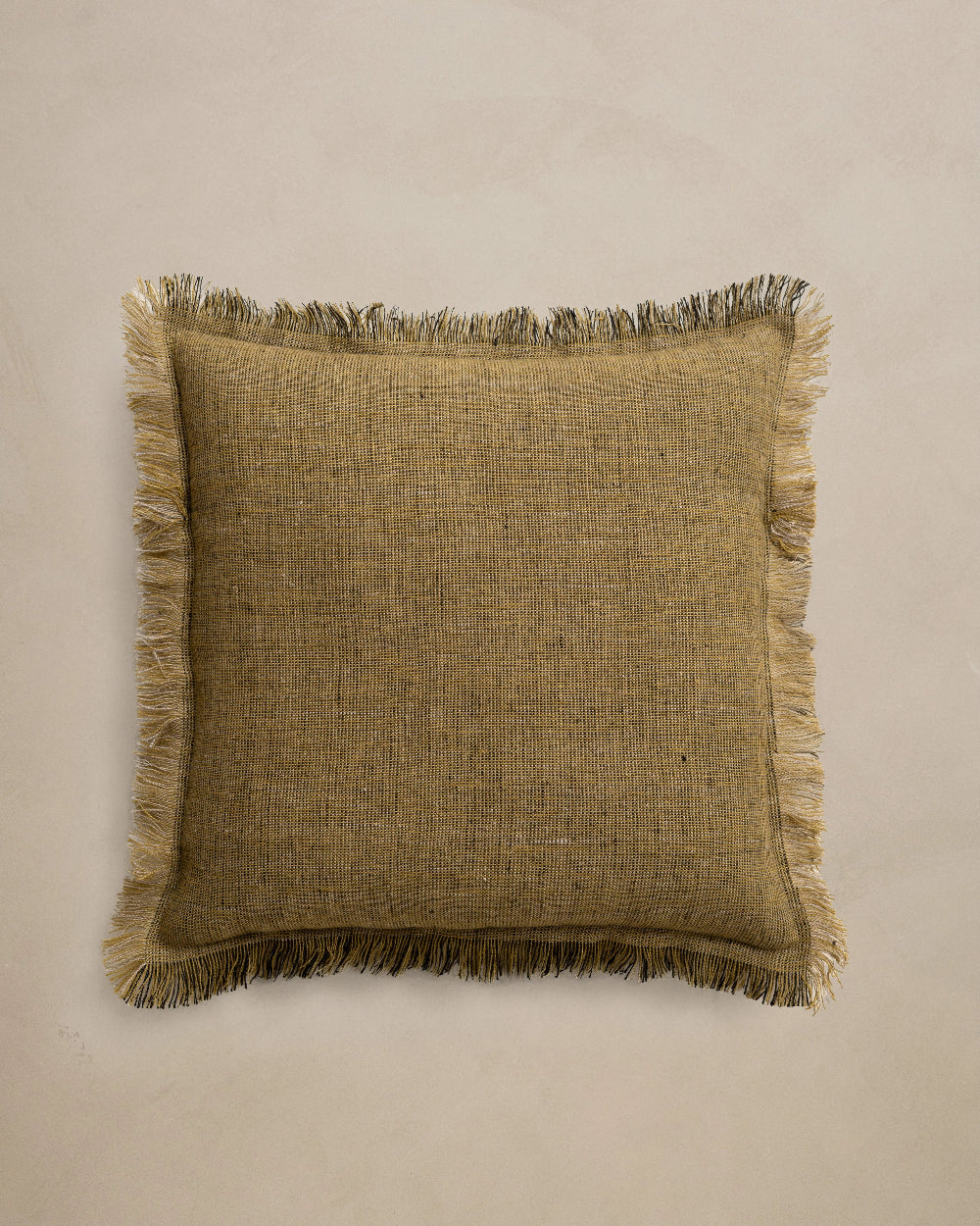 Fringe Throw Pillow in Olive