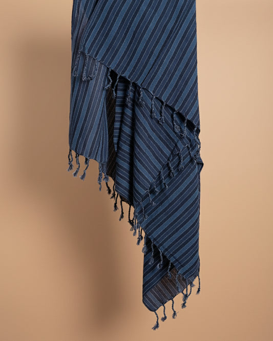 Striped Turkish Bath Towel | Indigo