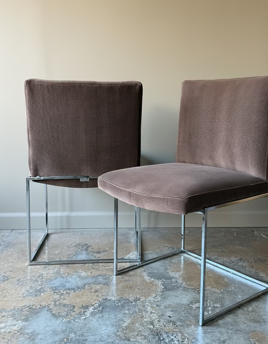 Postmodern Chrome Dining Chairs